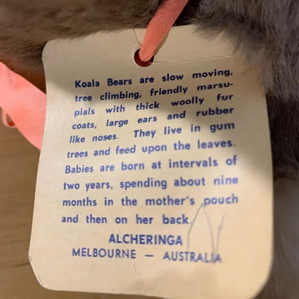 Lina Products Koala Bears Vintage 2 With Attached Tags Set 3 Australia Native - Picture 15 of 16